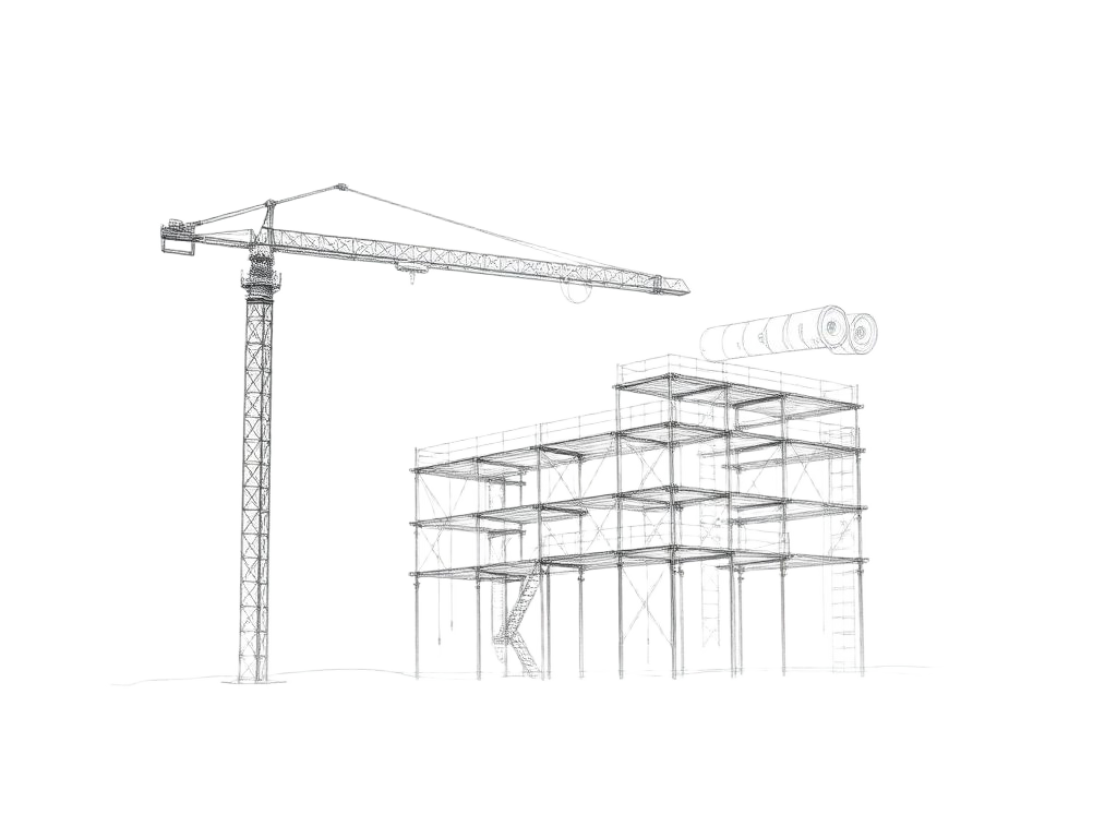 Pencil illustration representing Construction and Real Estate