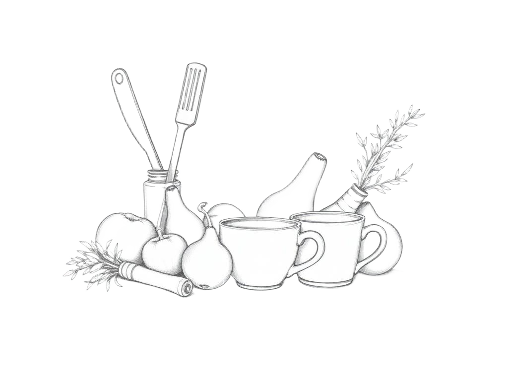 Pencil illustration representing Food and Beverage