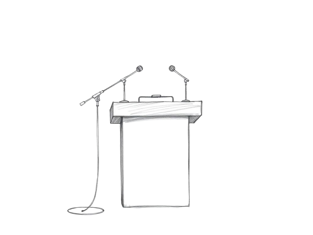 Pencil illustration representing Politics