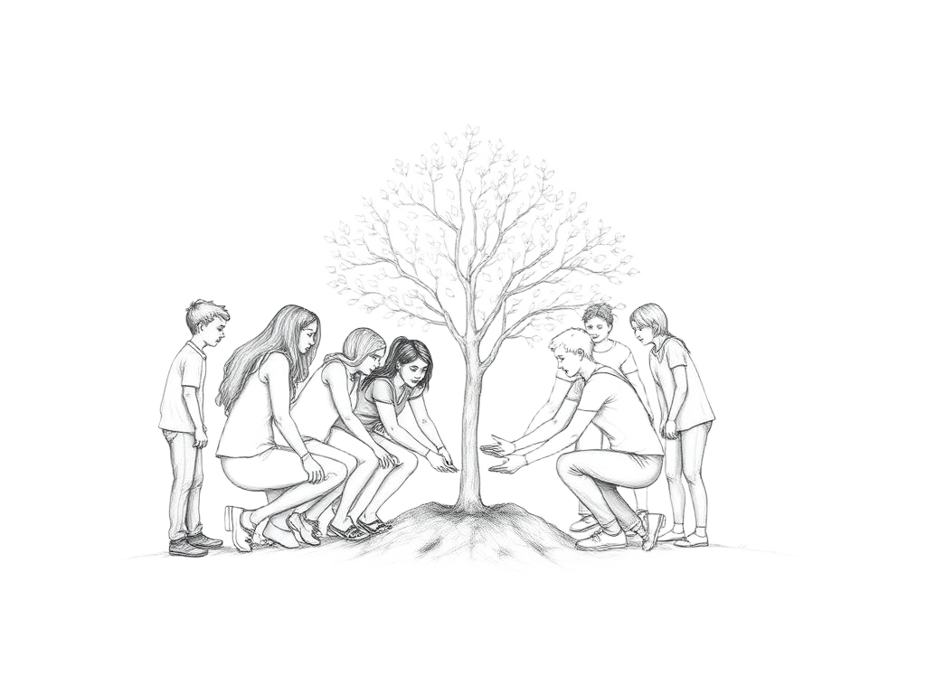 Pencil illustration representing Social Impact