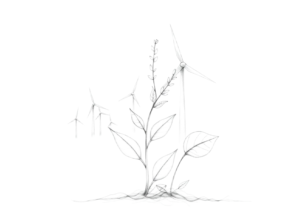 Pencil illustration representing Sustainability
