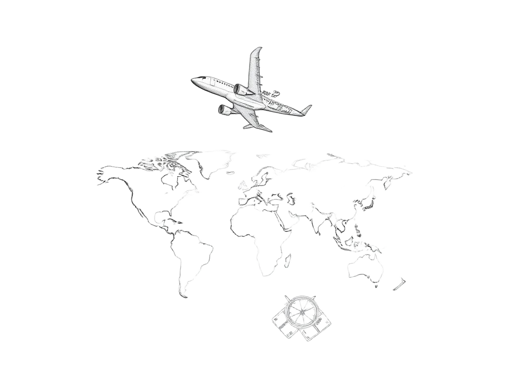 Pencil illustration representing Travel